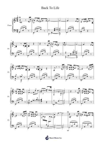 Back To Life Sheet Music by Giovanni Allevi-Arr.Phisan Lionelphy