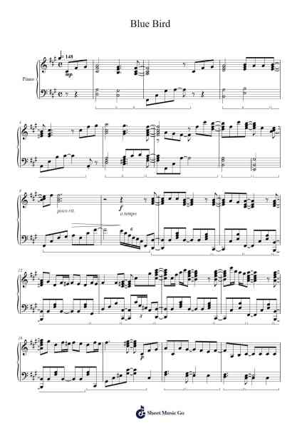 Blue Bird Sheet Music by Ikimono-Gakari-Arr.Haletra Kimstone