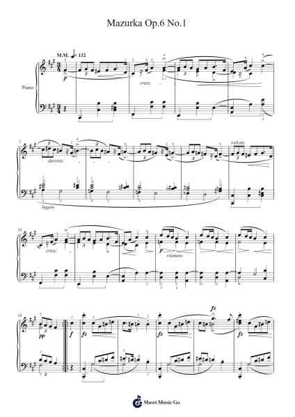Mazurka in F♯ Minor, Op. 6, No. 1