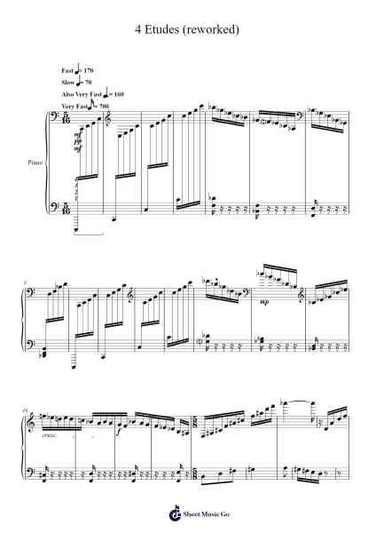 4 Etudes Sheet Music by Jack Minto-Arr.Popthus