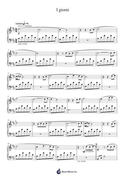 I giorni Sheet Music by Ludovico Einaudi-Arr.Sanjay Lanh
