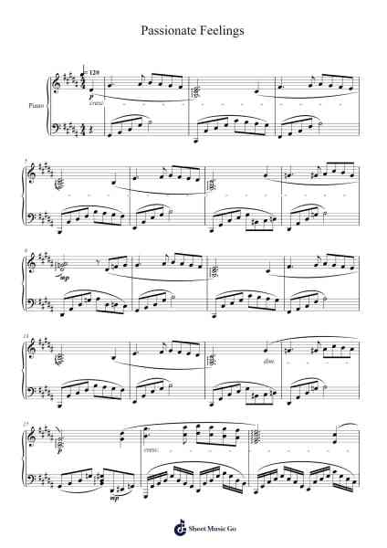 Passionate Feelings Sheet Music by Masao Aichi-Arr.Efkirk