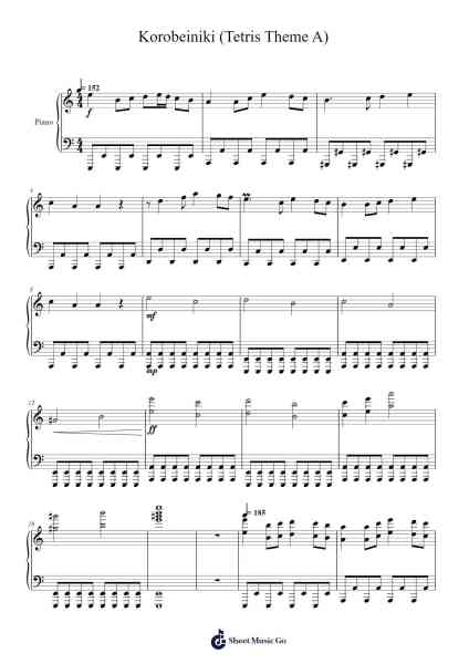 Korobeiniki (Tetris Theme A) Sheet Music by Misc Computer Games-Arr.Glennthus
