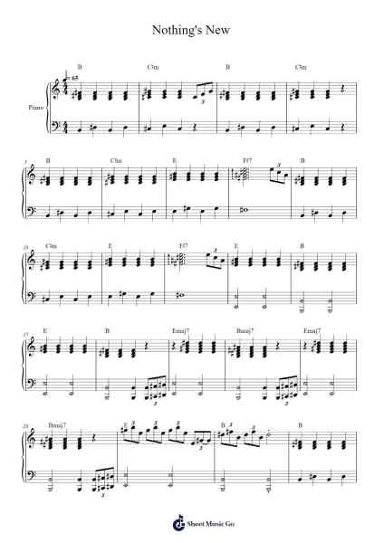 Nothing's New Sheet Music by Rio Romeo-Arr.Caewald Tabpritt