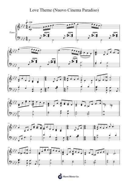 Love Theme from Nuovo Cinema Paradiso Sheet Music by Ennio Morricone-Arr.Morsedric