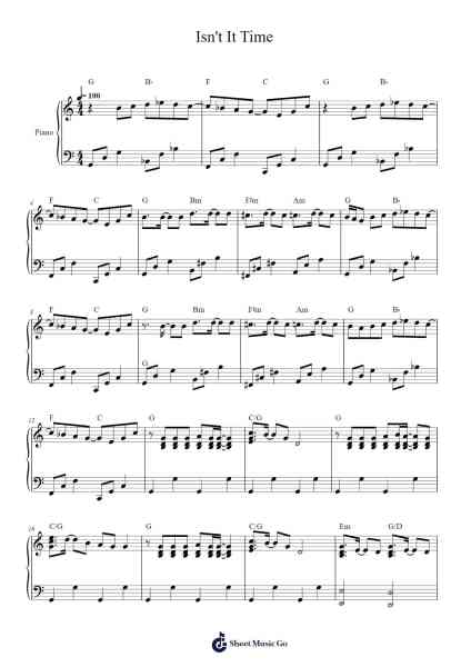 Isn't It Time Sheet Music by The Babys-Arr.Invy