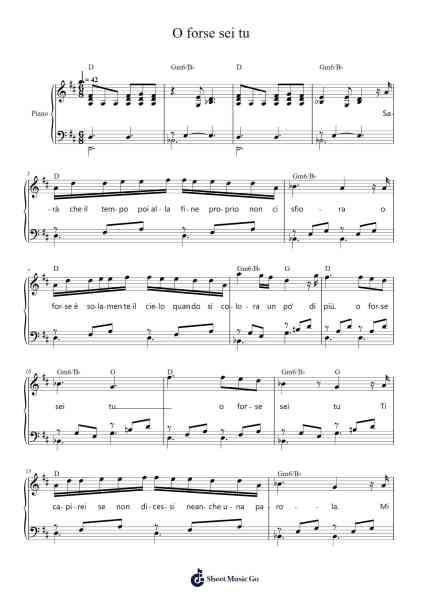 O forse sei tu Sheet Music by Elisa-Arr.Alruth