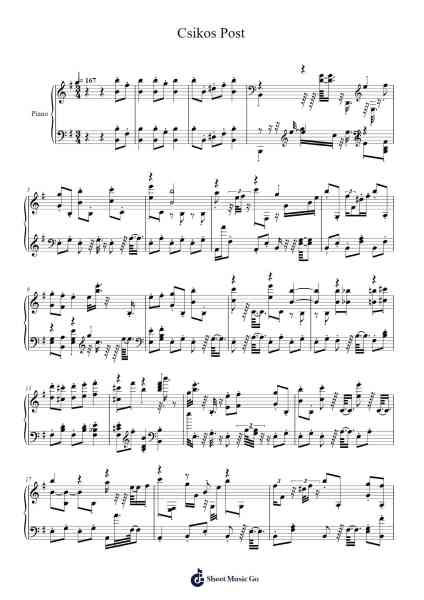 Csikos Post Sheet Music by -Arr.Thomgreg