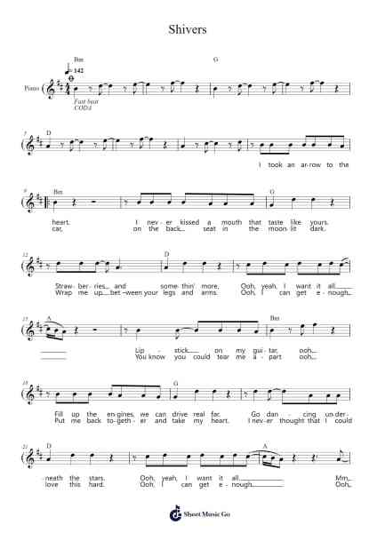 Shivers Sheet Music by Ed Sheeran-Arr.Aslan Wordford