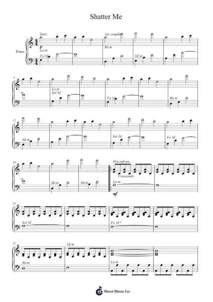 Shatter Me Sheet Music by Lindsey Stirling-Arr.Scottcy Bachfinn