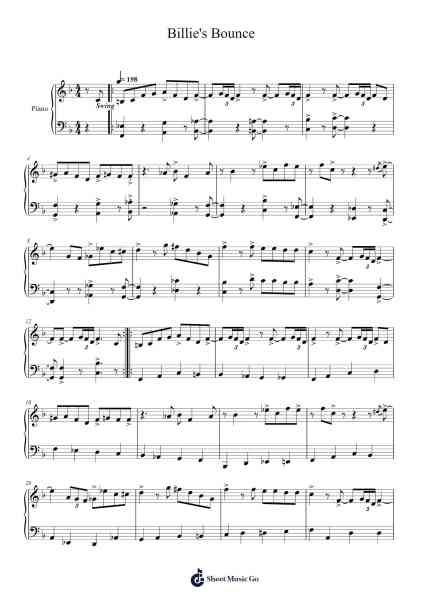 Billie's Bounce Sheet Music by Charlie Parker-Arr.Dwightharte Phijoyce