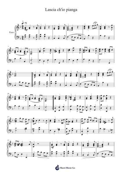 Lascia ch'io pianga Sheet Music by Georg Friedrich Händel-Arr.Readenee Foxmiles