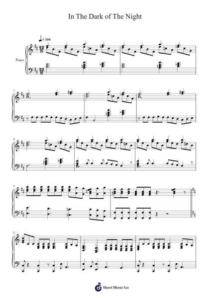 In The Dark of The Night Sheet Music by Stephen Flaherty-Arr.Werfith