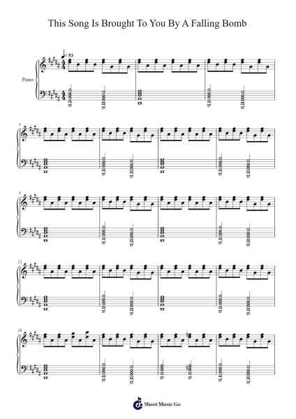 This Song Is Brought To You By A Falling Bomb Sheet Music by Thursday-Arr.Grever Carhume