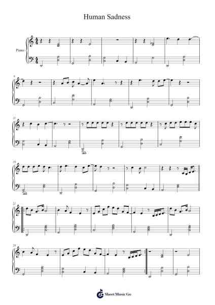 Human Sadness Sheet Music by The Voidz-Arr.Linee Bushsopp