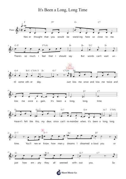 It's Been a Long, Long Time Musica per pianoforte di Jule Styne - Arr.Camildric