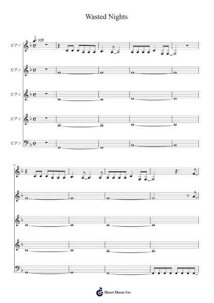 Wasted Nights Sheet Music by ONE OK ROCK-Arr.Quenram