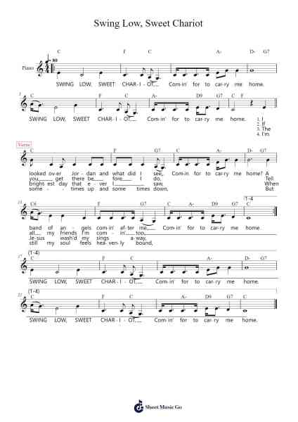 Swing Low, Sweet Chariot Sheet Music by African-American Spiritual-Arr.Spenborg