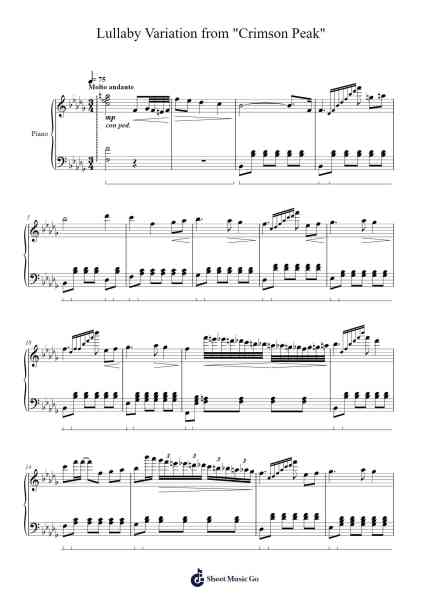 Lullaby Variation from "Crimson Peak" Sheet Music by Fernando Velazquez-Arr.Krispert