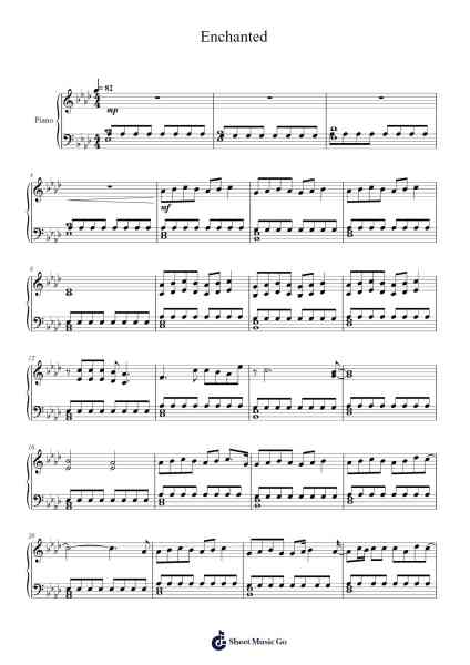 Enchanted Sheet Music by Taylor Swift-Arr.Faithelip