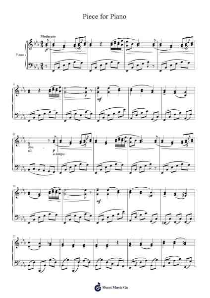 Peça para Piano Sheet Music by José Maurício Nunes Garcia-Arr.Hobbaird Birdsibyl