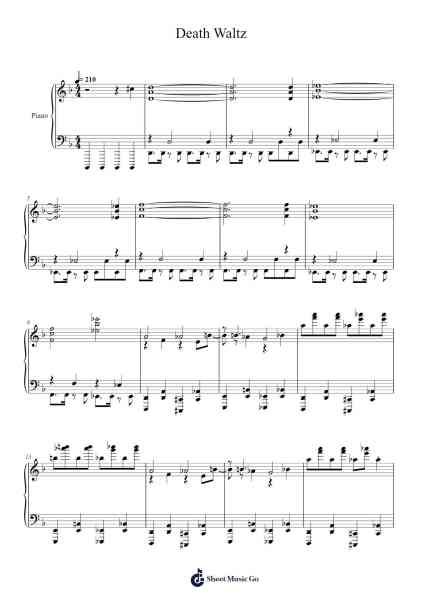 Death Waltz Sheet Music by John Paul West-Arr.Clarjudd