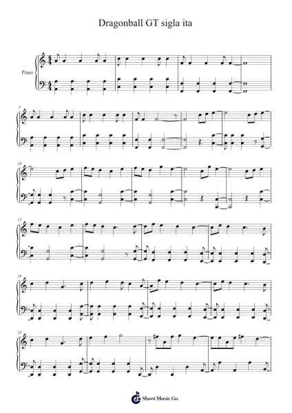 Dragonball GT sigla ita Sheet Music by undefined-Arr.Quinncol