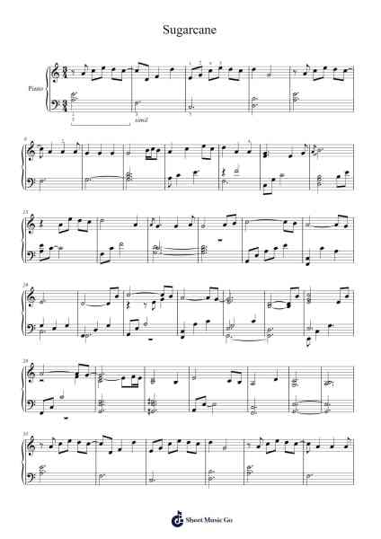 Sugarcane Sheet Music by Ana Olgica-Arr.Sanjay Lanh