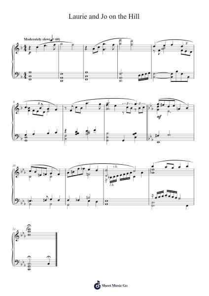 Laurie and Jo on the Hill Sheet Music by Alexandre Desplat-Arr.Maudky Clairebey