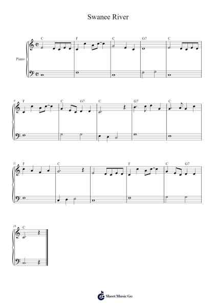 Swanee River Sheet Music by Stephen Foster-Arr.Griries