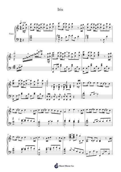 Iris Sheet Music by Eir Aoi-Arr.Zoethodore Strakerr