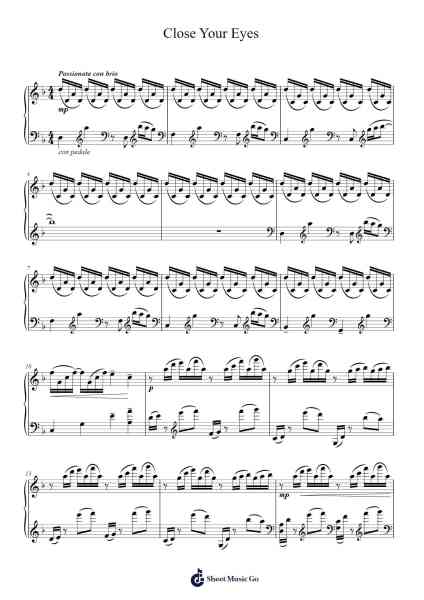 Close Your Eyes Sheet Music by Florian Christl-Arr.Osworth Gosca