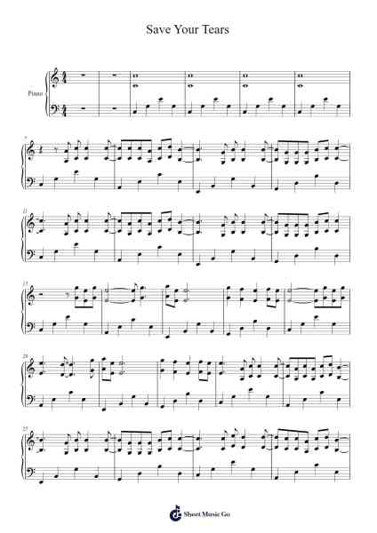 Save Your Tears Sheet Music by The Weeknd-Arr.Brookecher Nicksie