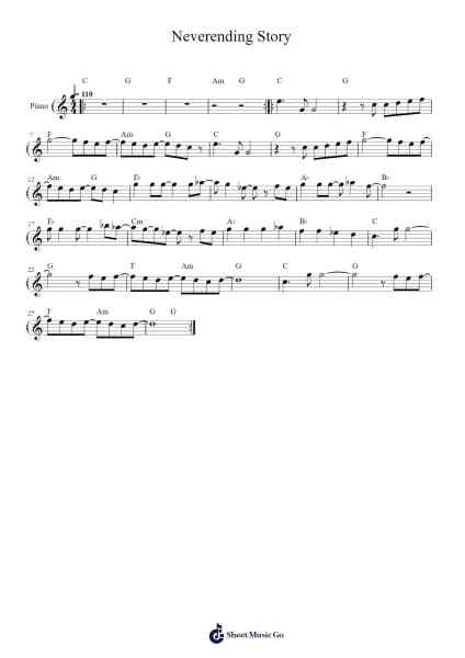 Neverending Story Sheet Music by Limahl-Arr.Robn