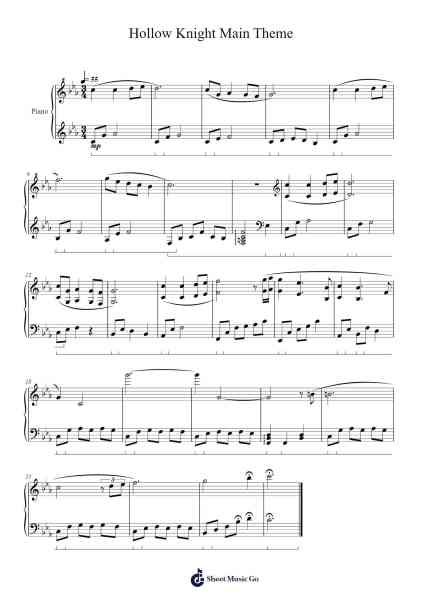 Hollow Knight Main Theme Sheet Music by Christopher Larkin-Arr.Trecus Yalelot