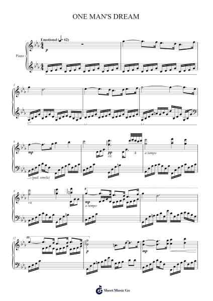 ONE MAN'S DREAM Sheet Music by Yanni-Arr.Jerhue