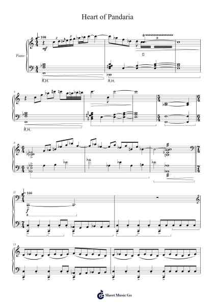 Heart of Pandaria Sheet Music by Russell Brower/Neal Acree/Sam Cardon/Edo Guidotti/Jeremy Soule-Arr.Turdrea