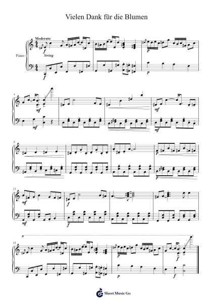 Vielen Dank für die Blumen Sheet Music by Udo Jürgens-Arr.Virgreg