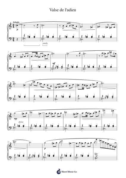 Valse de l'adieu Sheet Music by Eric Christian von Fricken-Arr.Prittlay