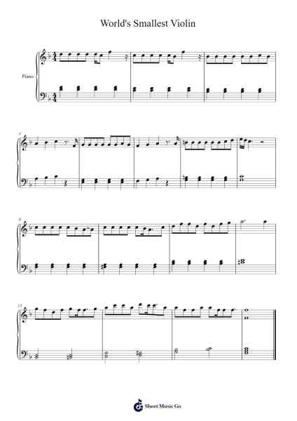 World's Smallest Violin Sheet Music by AJR-Arr.Hoybooth Saulives