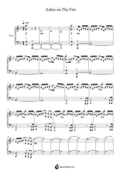 Ashes on The Fire Sheet Music by Kohta Yamamoto-Arr.Brurel