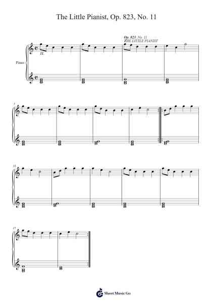 The Little Pianist, Op. 823, No. 11 Sheet Music by Carl Czerny-Arr.Morsechi Billra