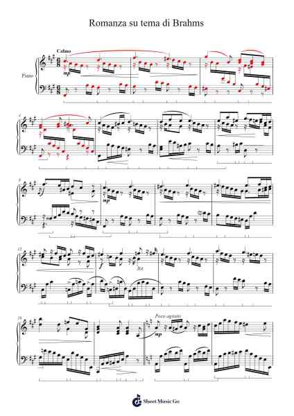 Romanza su tema di Brahms Sheet Music by Krisbach Evertra-Arr.Odewyatt