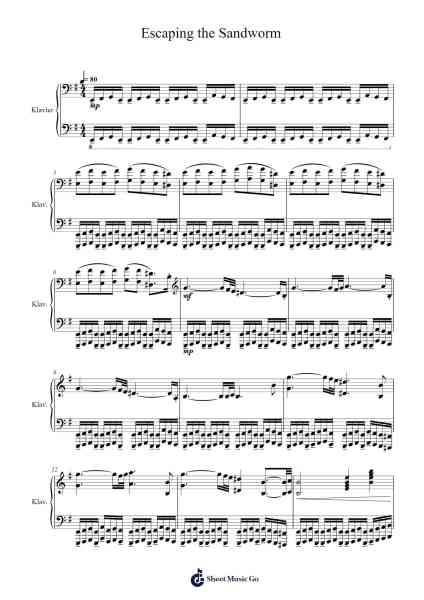 Escaping the Sandworm Sheet Music by Gareth Coker-Arr.Kyleyy