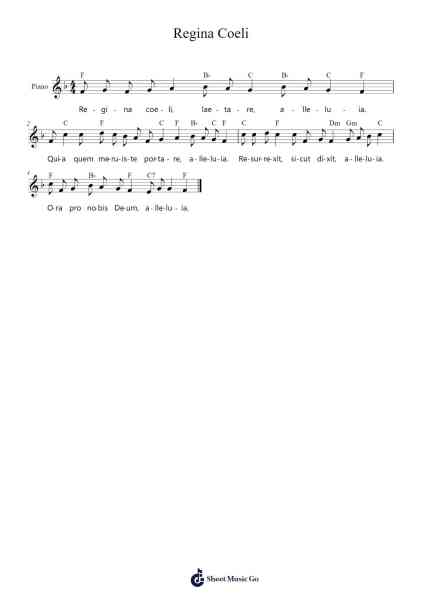 Regina Coeli Sheet Music by Gregorian Chant-Arr.Chestom
