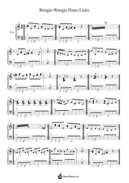 Boogie-Woogie Piano Licks Sheet Music by Elia Marcionetti-Arr.Rebar Mulin