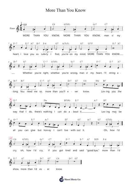 More Than You Know Sheet Music by Vincent Youmans-Arr.Verbald Jackpound