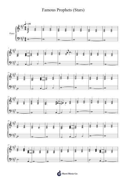 Famous Prophets (Stars) Sheet Music by Car Seat Headrest-Arr.Taypeare Rolius