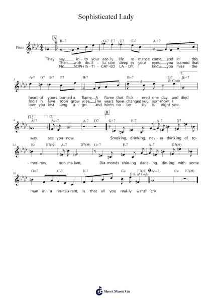 Sophisticated Lady Sheet Music by Duke Ellington-Arr.Chamberg