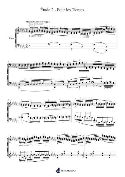 Étude 2 - Pour les Tierces Sheet Music by Claude Debussy-Arr.Beernoel Oisensharp